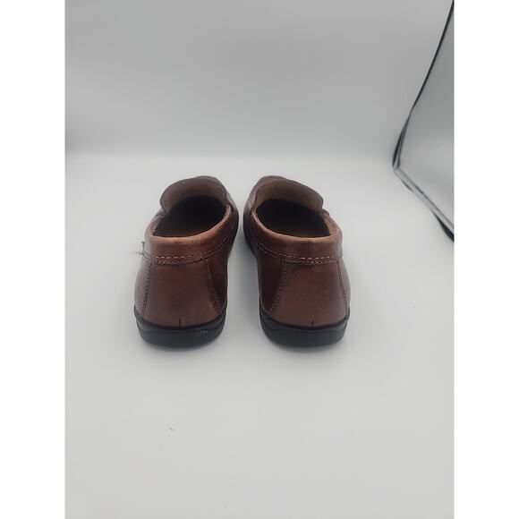 Docker Ferndale Loafers Mens Size‎ 9M Brown Leather Memory Foam Weaved Print - Picture 2 of 8
